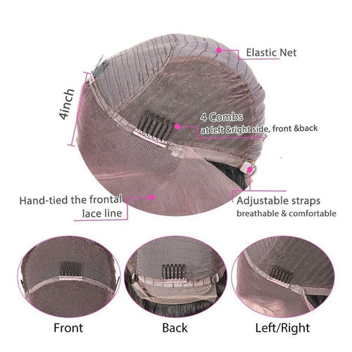 BeuMax Brazilian 13x4 Kinky Curly Lace Front Human Hair Wigs